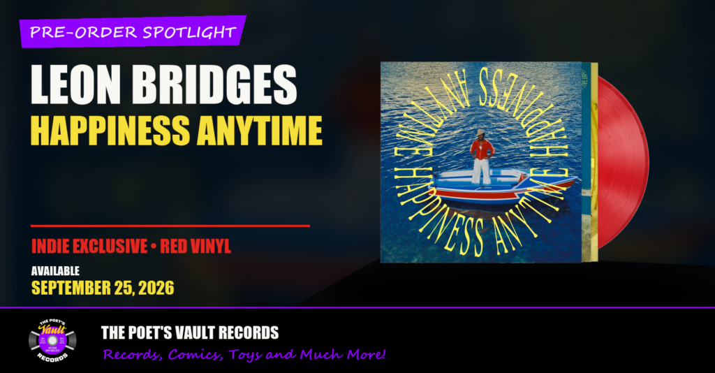 Leon Bridges Happiness Anytime Indie Exclusive red vinyl pre-order at The Poet's Vault